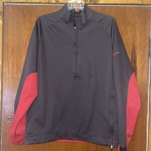Nike Ole Miss Golf Jacket Men Medium Black & Grey Storm 1/2 Half Zip  333106-059